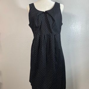Black and White Sleeveless Polka Dot Dress